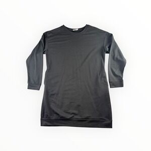 Luckymore Womens Black Long Sleeve Crew Neck Sweatshirt Dress Size M